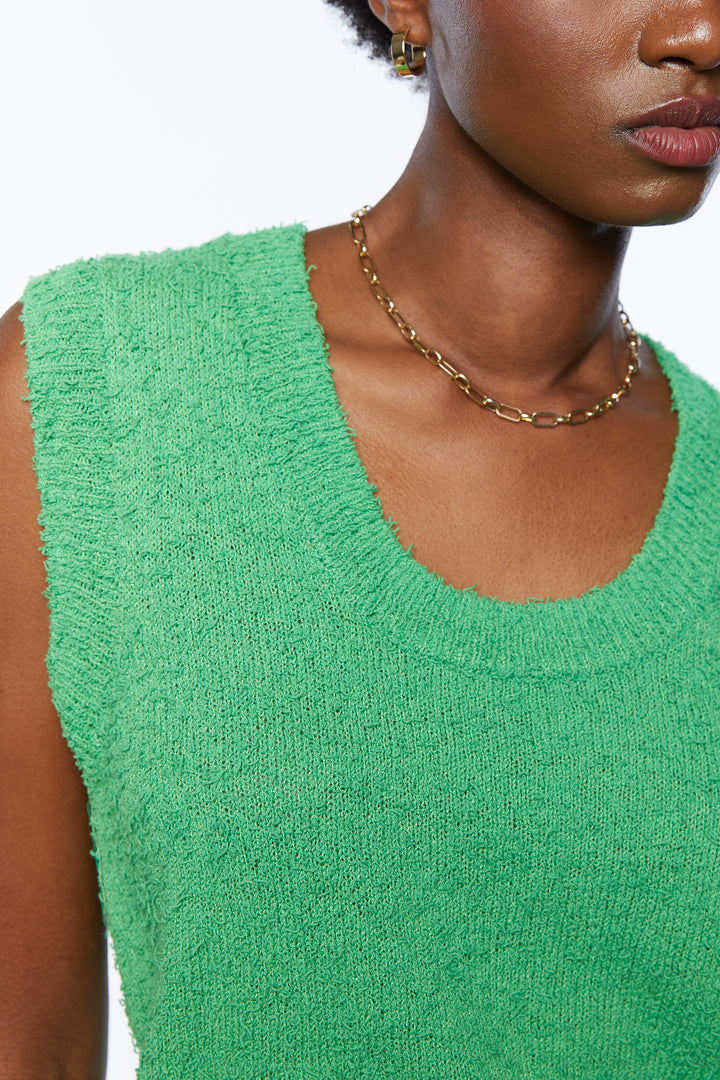 KNIT VEST in Peppermint — alternate angle